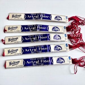 Belding Artful Floss Bundle for Embroidery Vintage Red Thread Lot